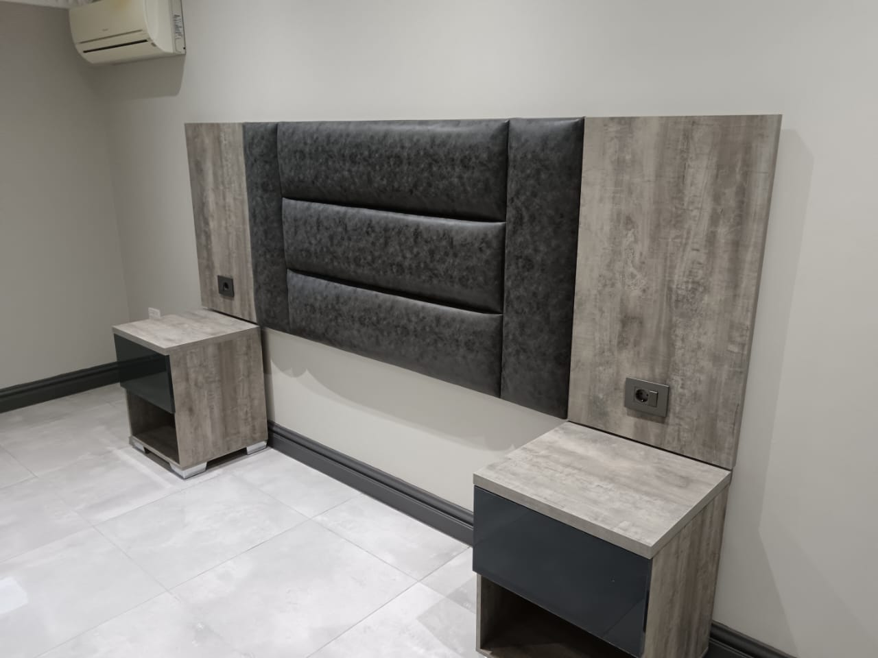 Hotel room with custom wardrobes